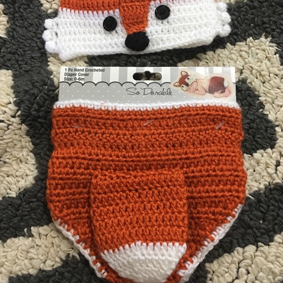 Fox 🦊 Diaper Cover and Hat Set (0-6mo) NWT - Picture 2 of 4